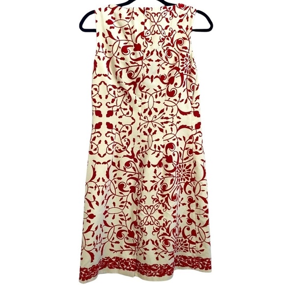 J. McLaughlin Kim Dress NWT Velvet Soft in Bavaria Print Size 0 Cream Red - Picture 6 of 9